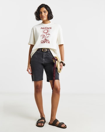 Native Youth Printed Tee With Chain Stitch