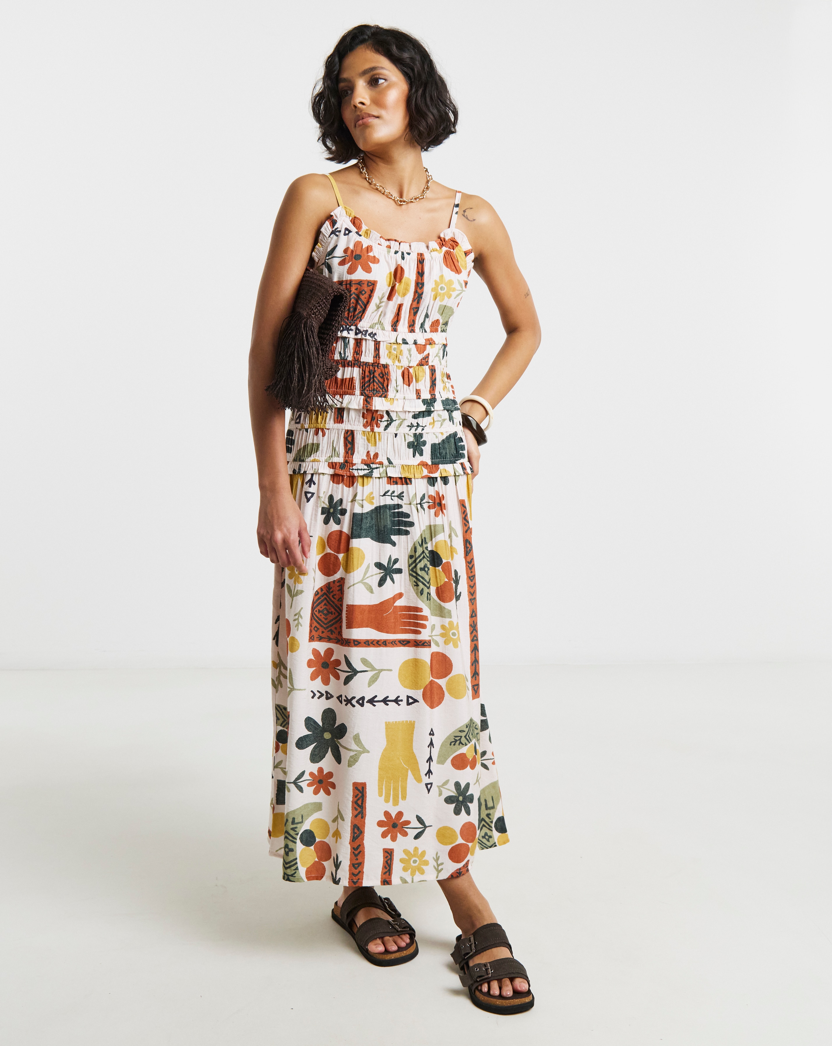 New In - NY Shirred Cami Midi