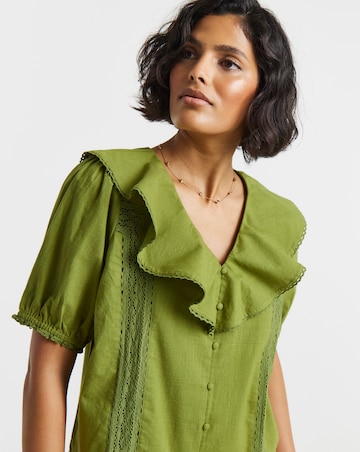 Native Youth Drop Hem Mini Dress With Crochet Hem