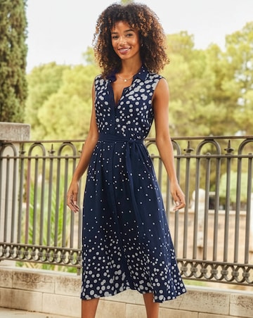 Sosandar Gradiant Spot Shirt Dress