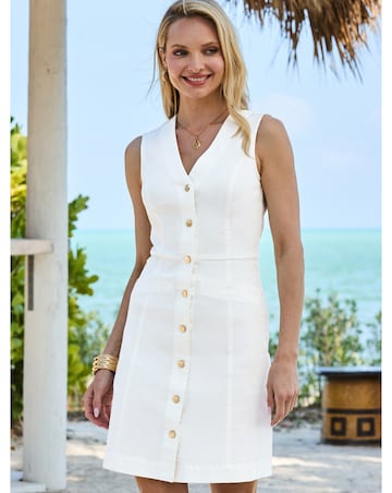 Sosandar Button Through Denim Dress