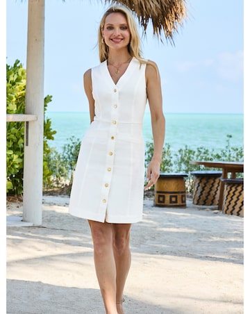 Sosandar Button Through Denim Dress