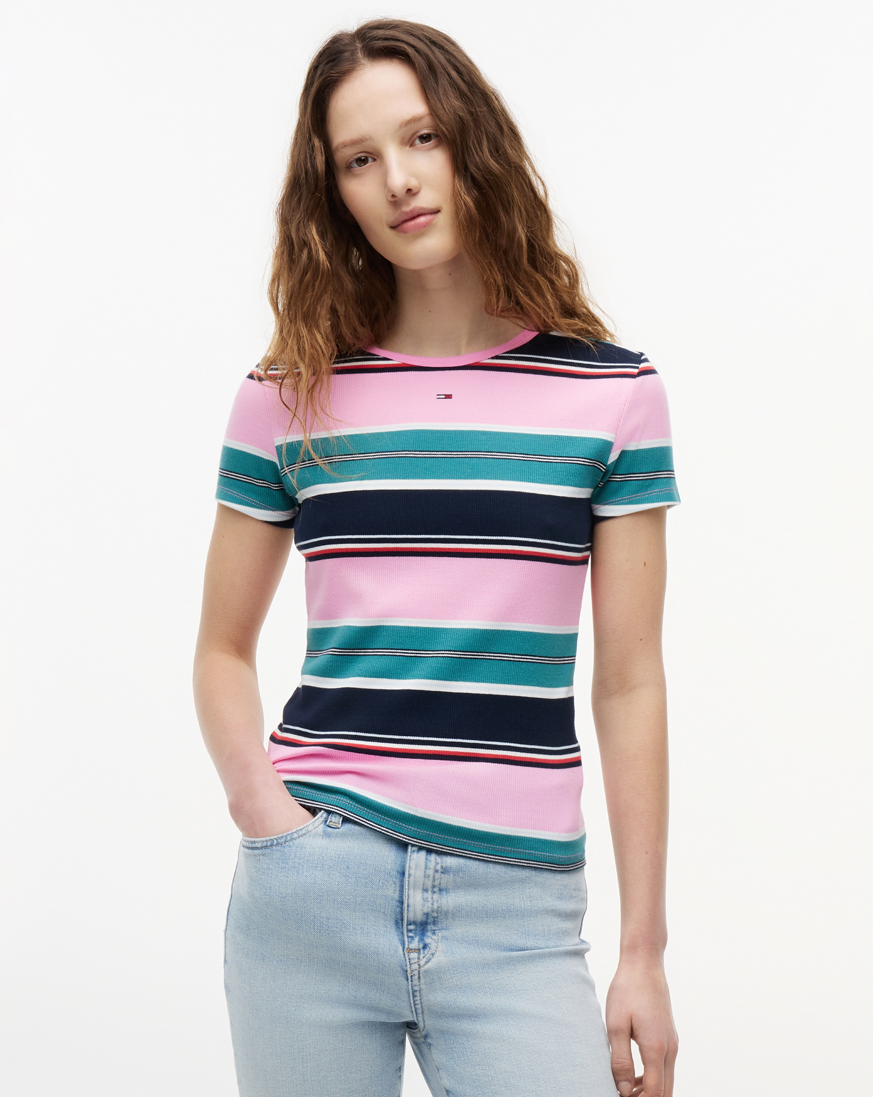 New In - Tommy Jeans Slim Essential Rib Tee