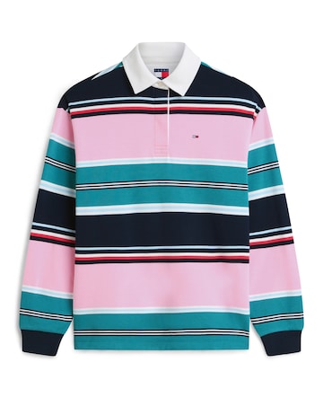 TOMMY JEANS STRIPE RUGBY SWEATSHIRT