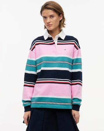 TOMMY JEANS STRIPE RUGBY SWEATSHIRT