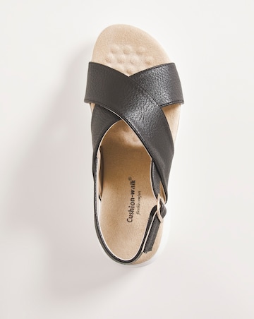 Cushion Walk Off White Crossover Sandal- Wide Fit (E)