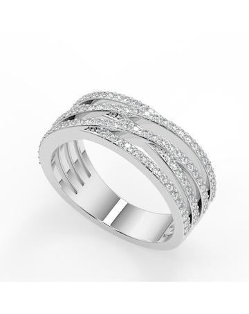 Moissanite 9ct White Gold 0.50ct total Cocktail Ring