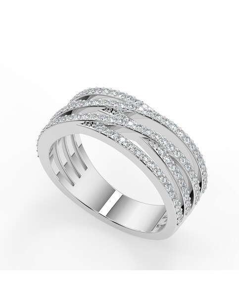 Moissanite 9ct White Gold 0.50ct total Cocktail Ring