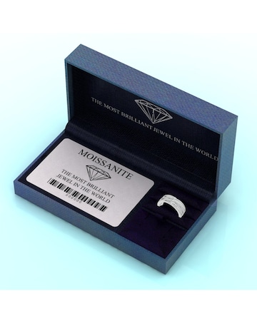 Moissanite 9ct White Gold 0.50ct total Cocktail Ring