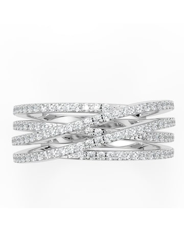 Moissanite 9ct White Gold 0.50ct total Cocktail Ring