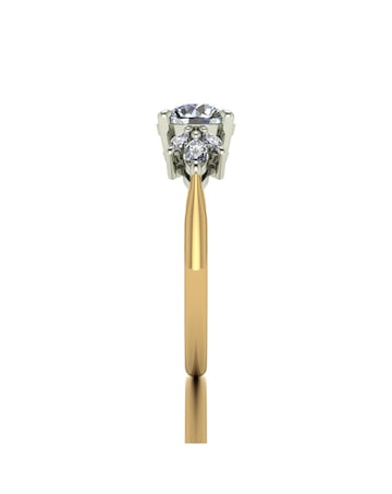 9ct Gold 1.60ct total eq Moissanite Solitaire ring with marquise sides
