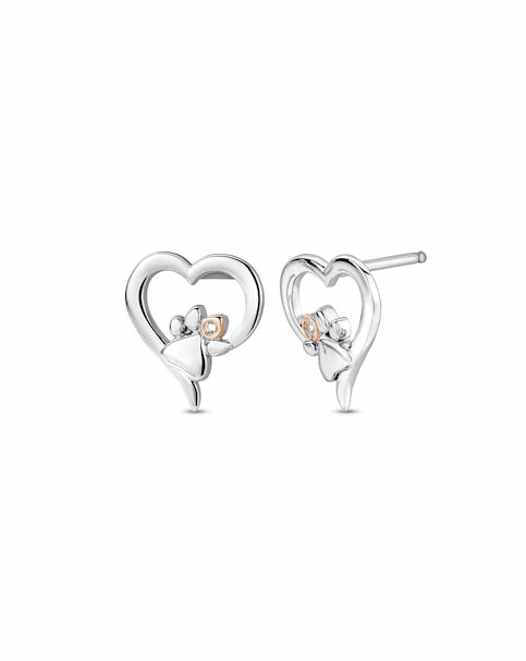 Paw Print Heart Studs