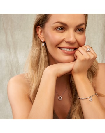 Forever Yours Sterling Silver Heart Affinity Bracelet with Topaz