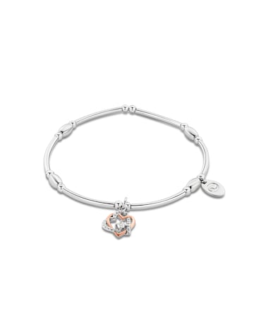 Clogau Forever Yours Sterling Silver Heart Affinity Bracelet with Topaz