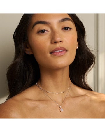 Clogau Beachcomber Pearl Silver Layered Necklace