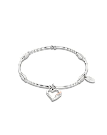 Clogau Past Present Future Sterling Silver Heart Affinity Bracelet with Topaz