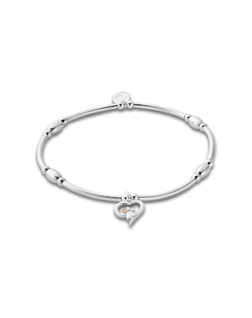 Clogau Paw Prints Sterling Silver Heart Affinity Bracelet with Topaz