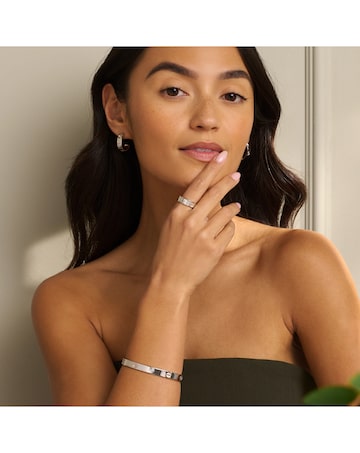 Clogau Insignia Sterling Silver Bangle with Topaz