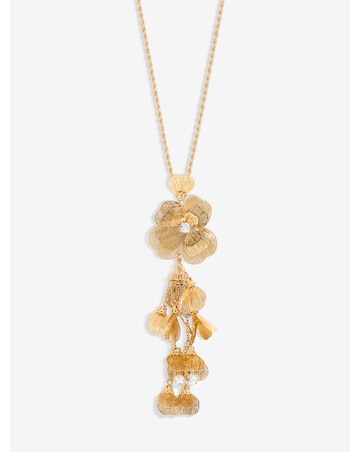 Mood Gold Crystal Laser Cut Statement Pendant Necklace