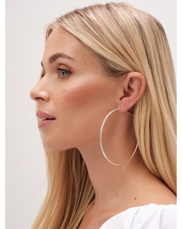 Mood Silver Polished Large Hoop Earrings - Pack Of 3