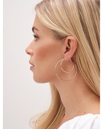 Mood Silver Polished Large Hoop Earrings - Pack Of 3