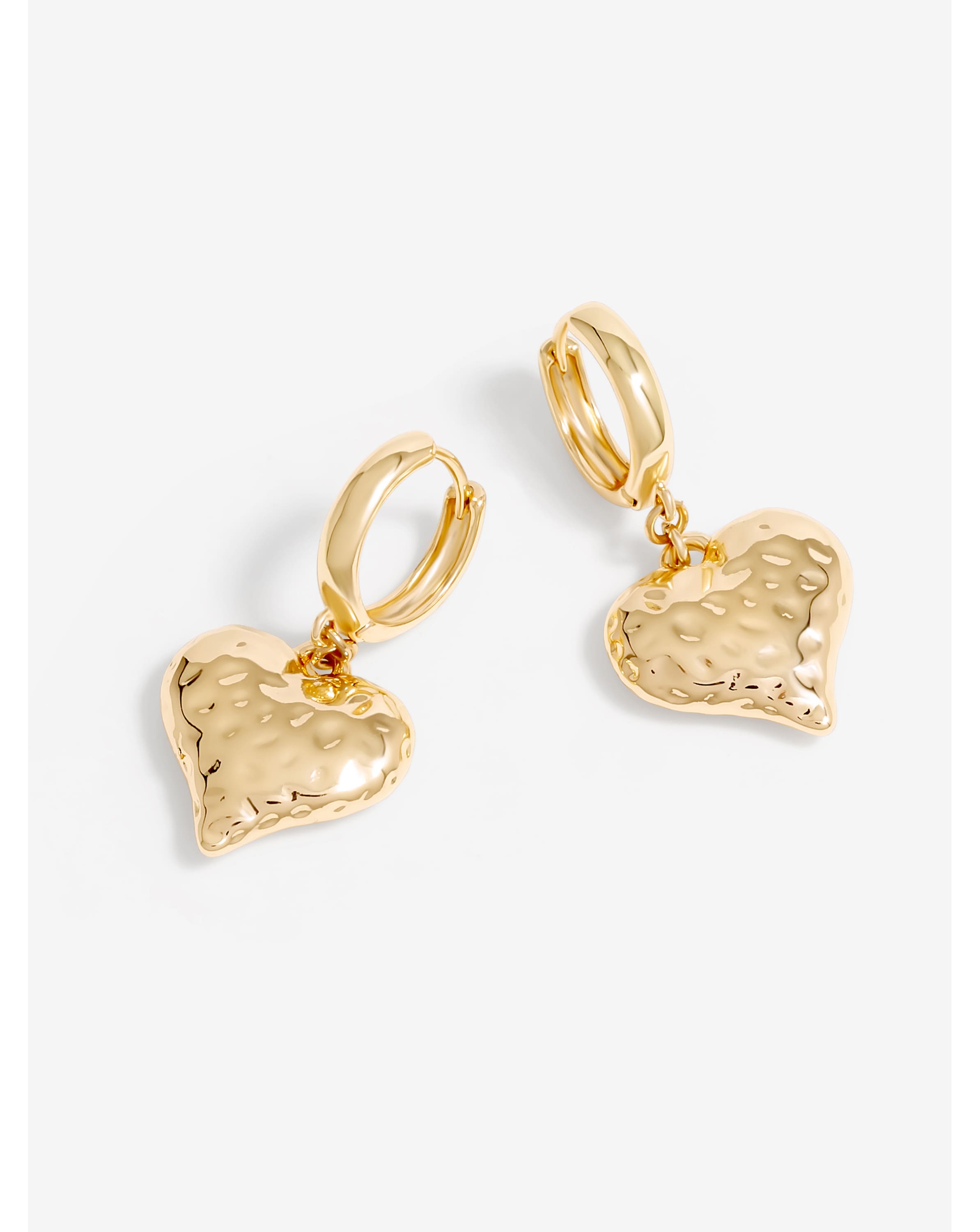 Mood Gold Polished Heart Huggie Hoops