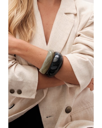 Mood Blue Resin Statement Stacker Bracelet