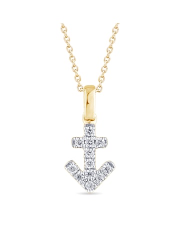 9ct Gold Diamond Sagittarius Pendant on 18 inch chain