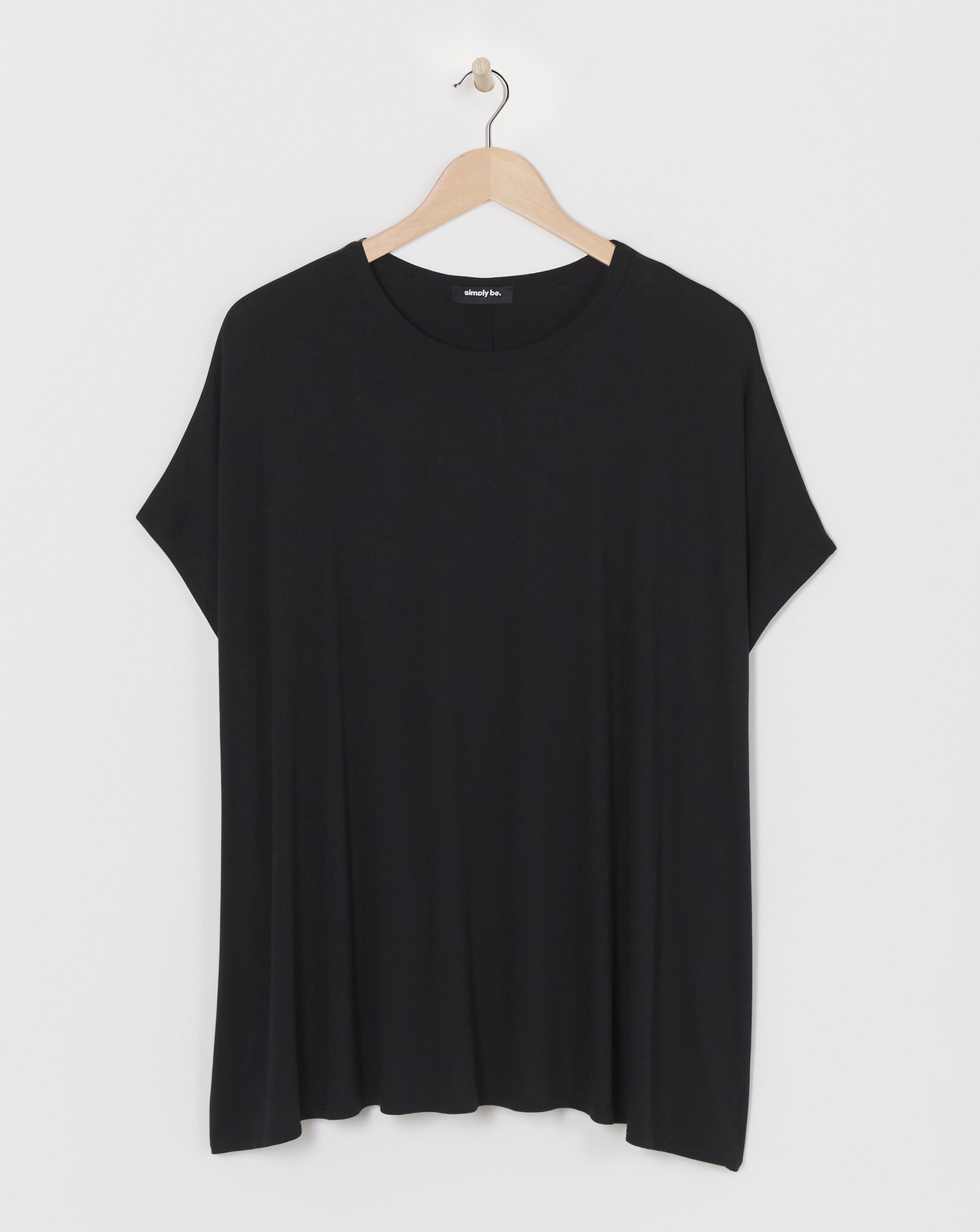 Black Oversized Slouchy Dip Back Tee