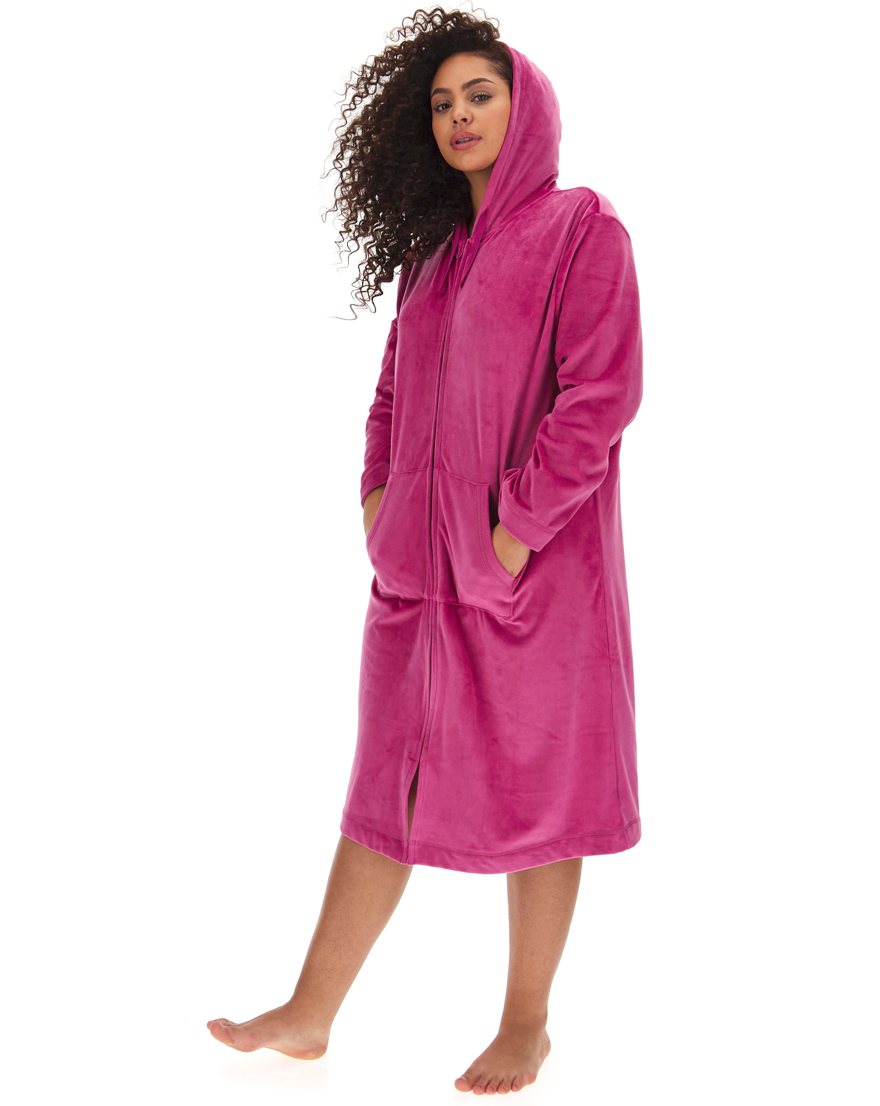 pretty secrets velour zip gown