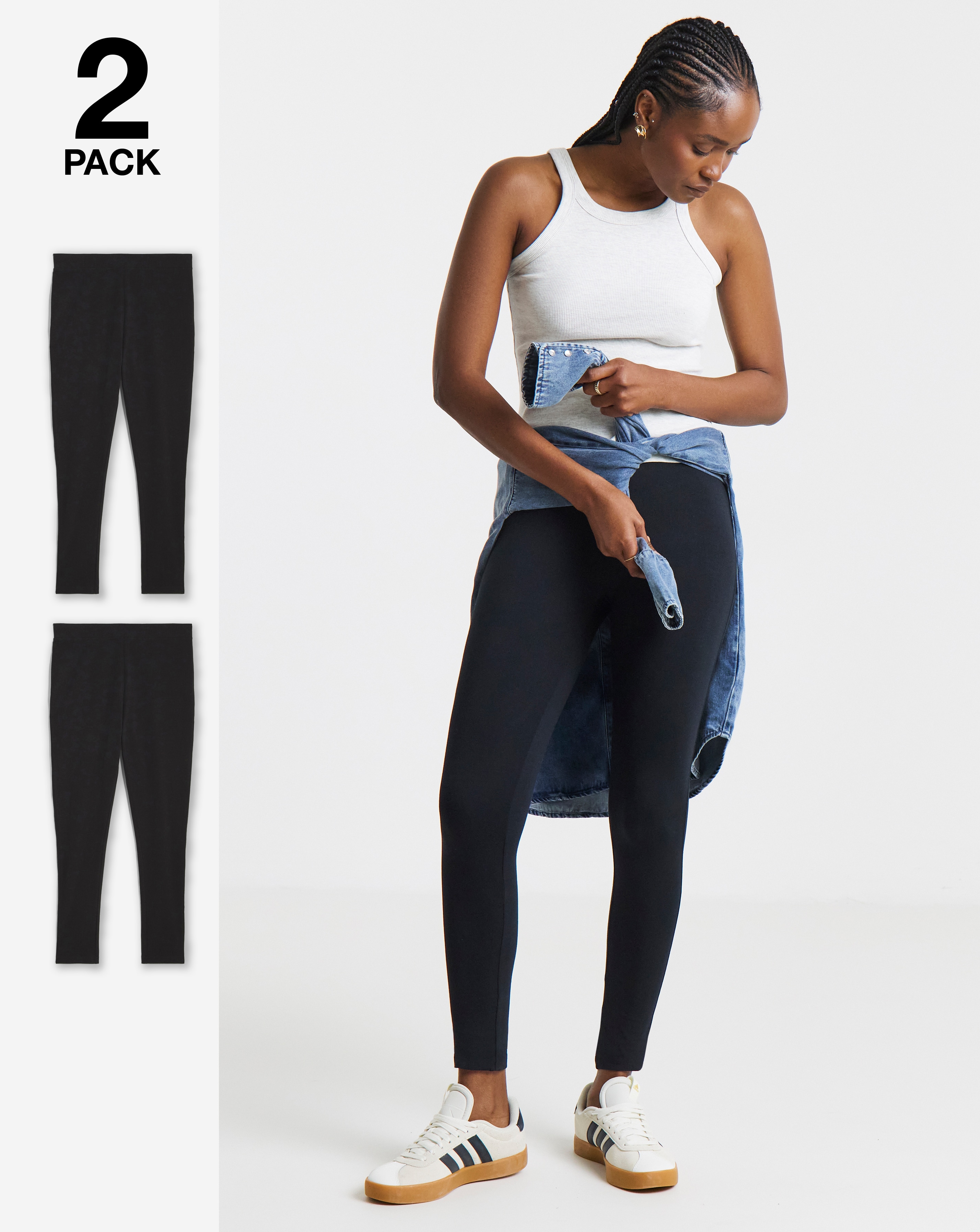 2 Pack Cotton Rich Leggings