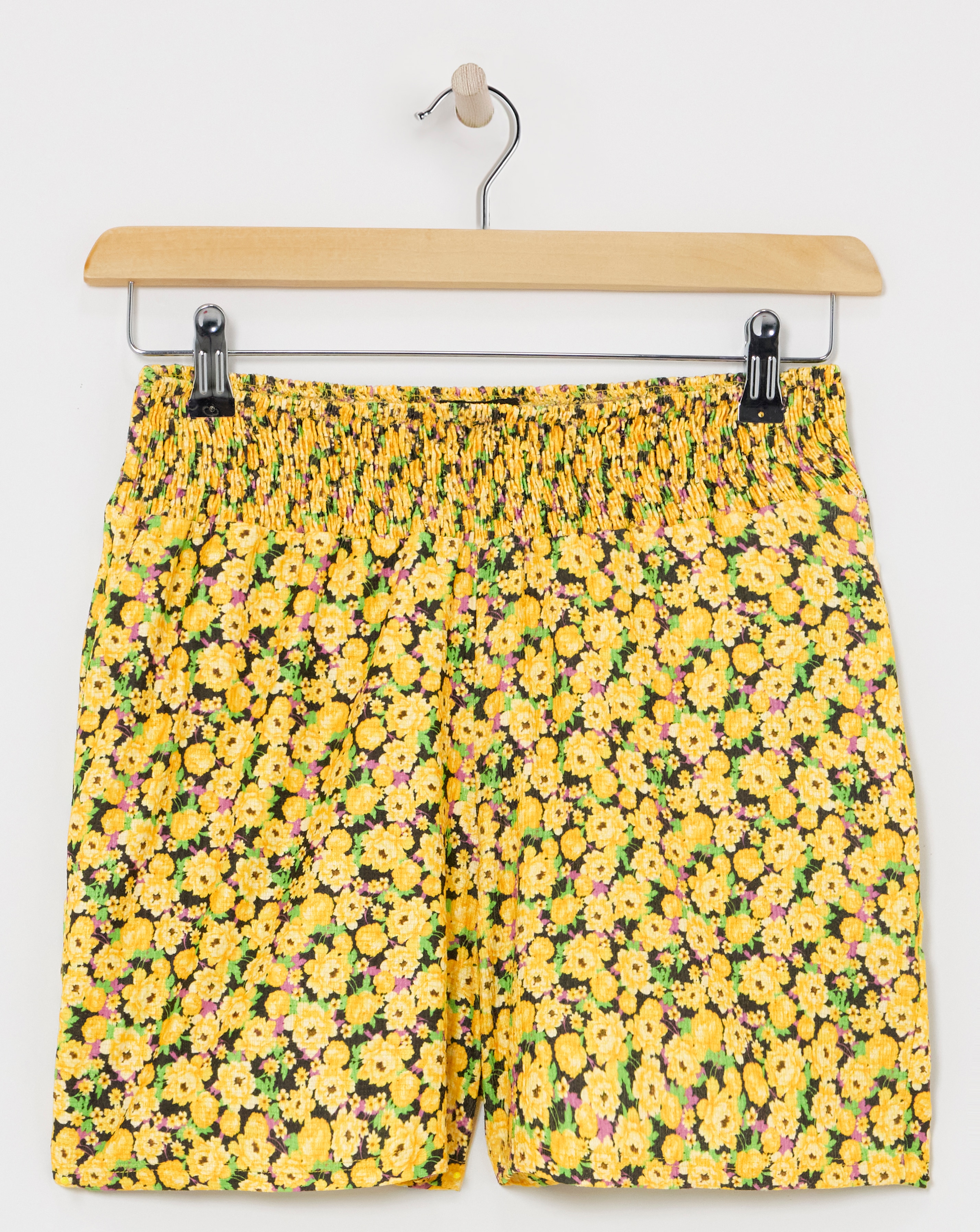 Textured Jersey Shirred Waist Shorts