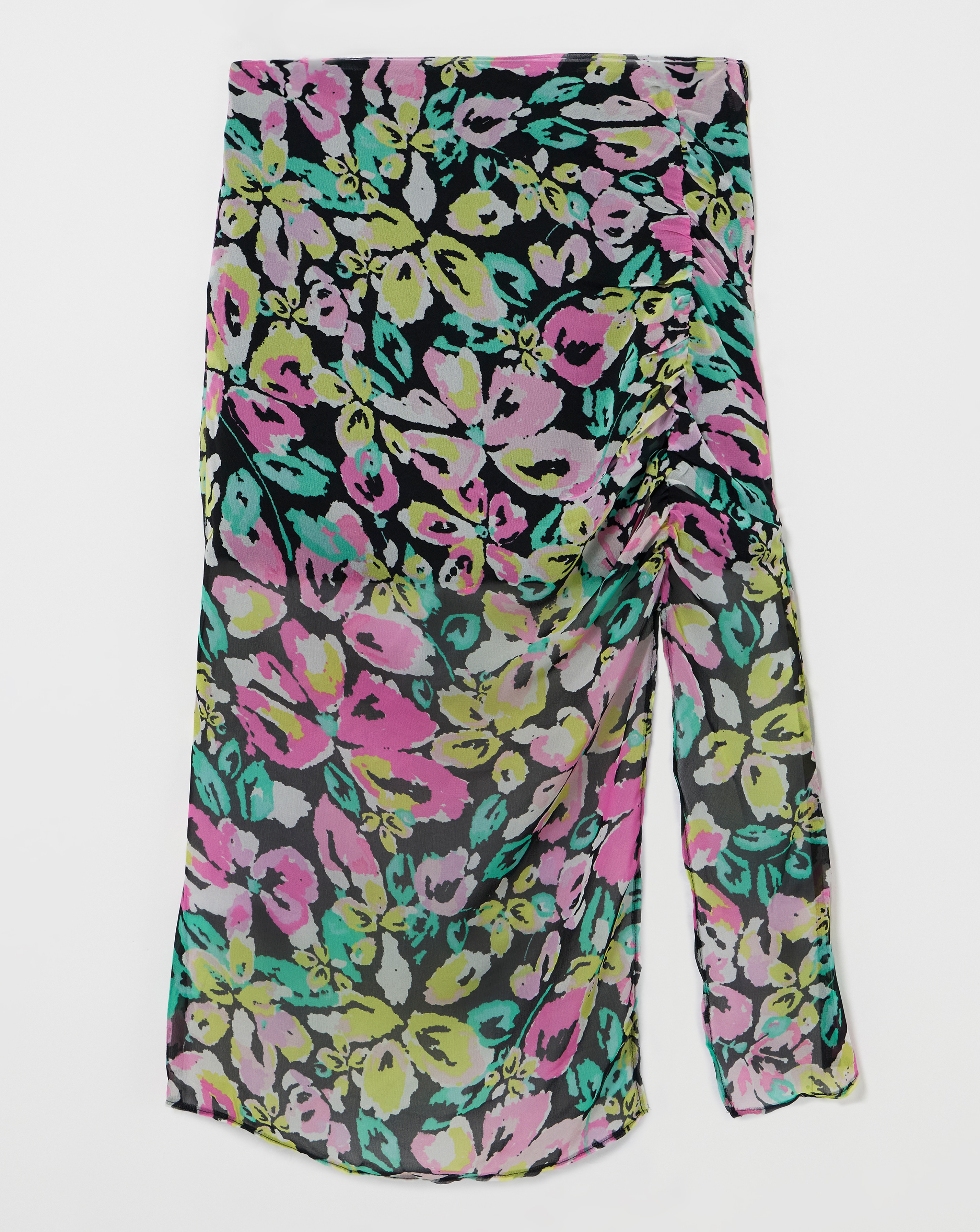 Georgette Floral Gathered Midi Skirt