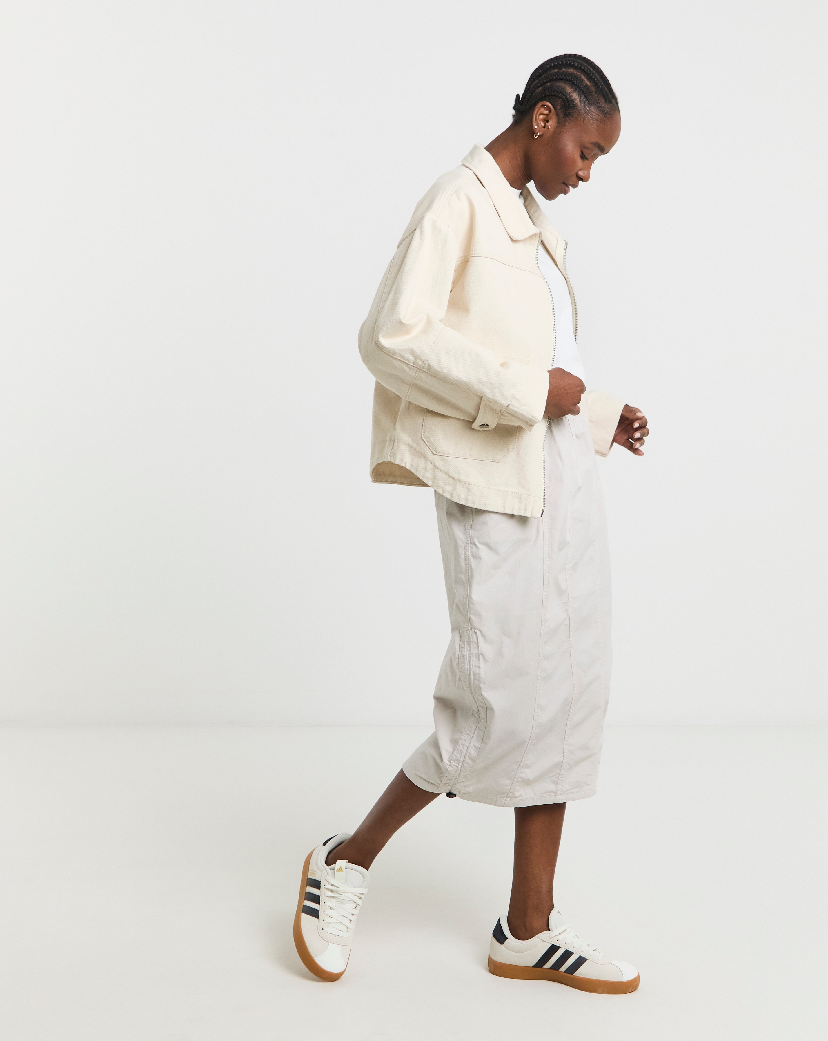 Stone Parachute Cargo Midi Skirt