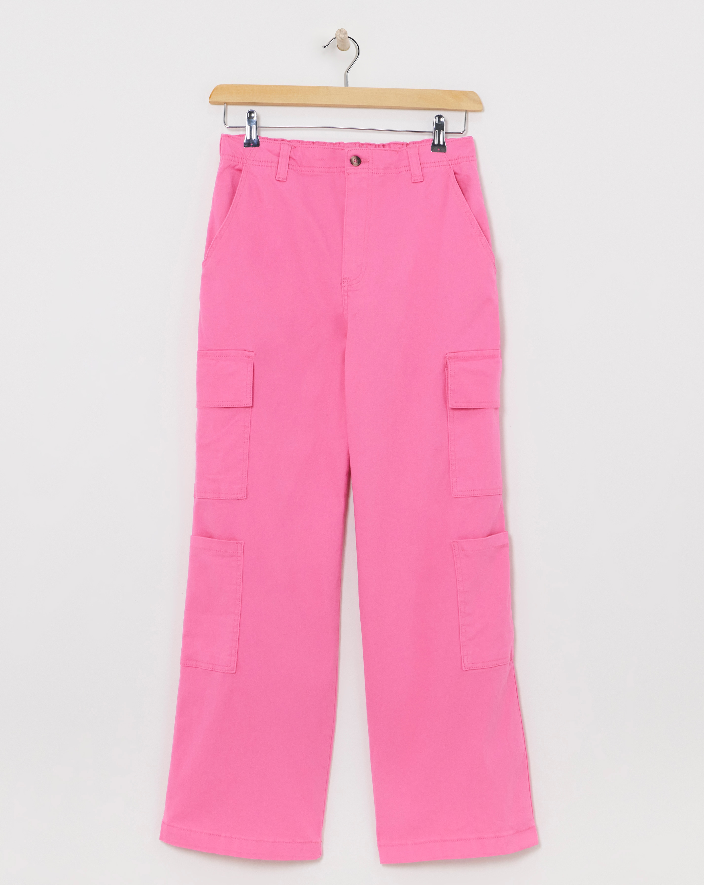 Pink - Women's - Pink Double Pocket Cargo Trouser - Size 10