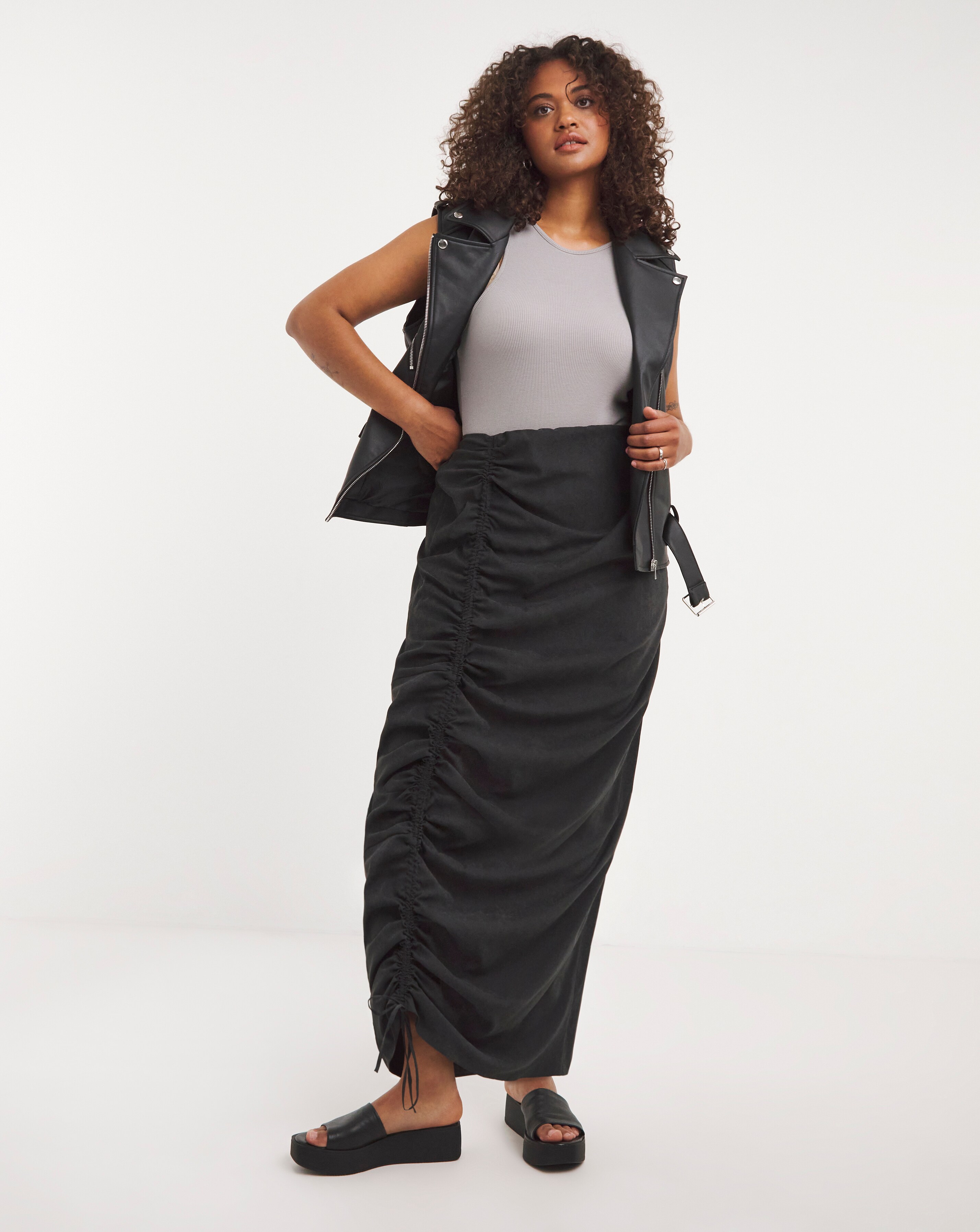Ruched skirt maxi top