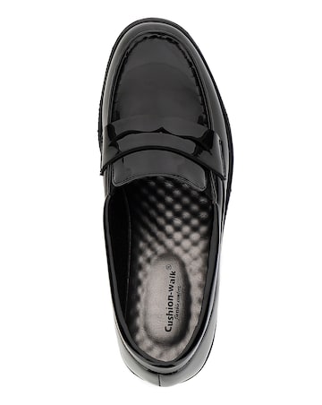 Cushion Walk Black Low Wedge Loafers -Extra Wide Fit (EEE)