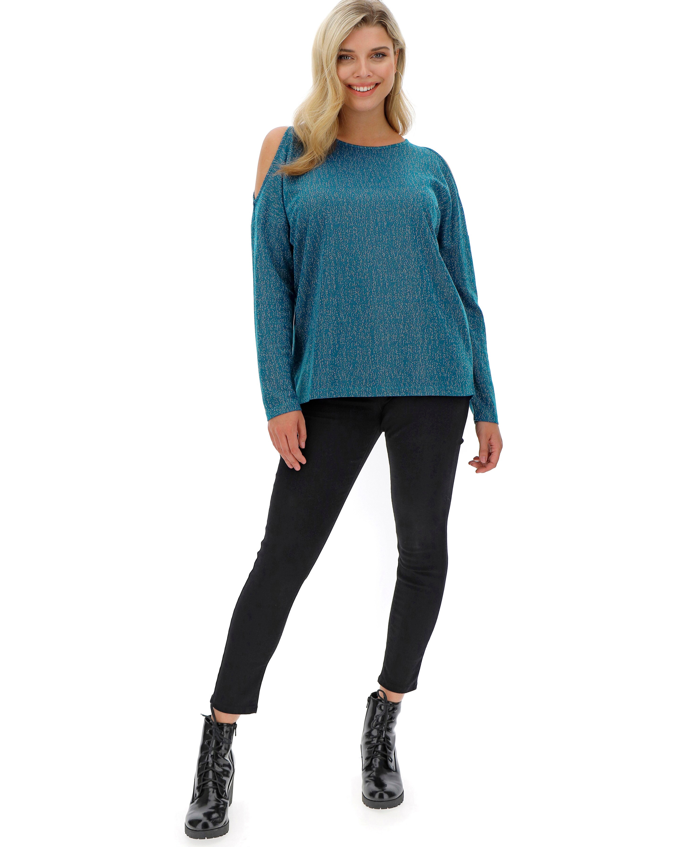 Longline cold online shoulder tops