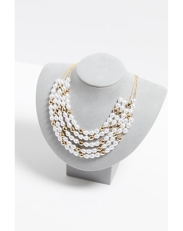 Mood Gold Pearl & Polished Multirow Necklace