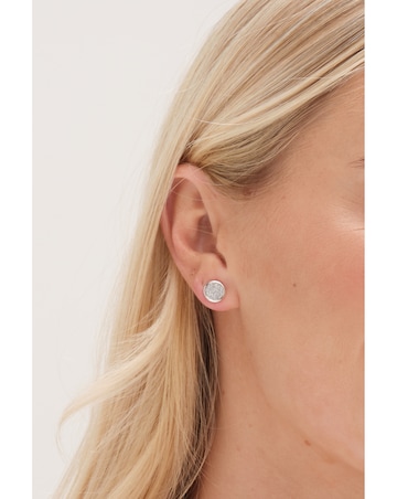 Mood Silver Crystal And Polished Round Stud Earrings - Pack Of 3