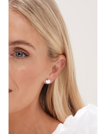Mood Silver Crystal And Polished Round Stud Earrings - Pack Of 3
