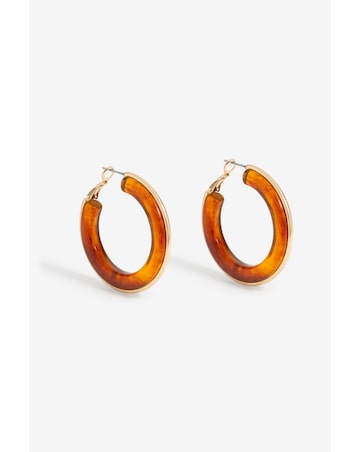 Mood Gold Tort Resin And Polished Large Hoops