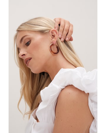 Mood Gold Tort Resin And Polished Large Hoops