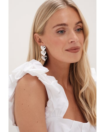 Mood Silver Polished Molten Heart Triple Drop Earrings