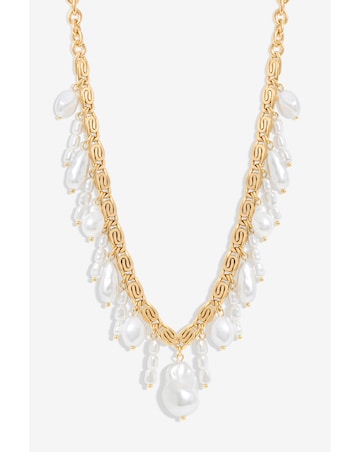 Mood Gold Cream Pearl Baroque Shaker Necklace