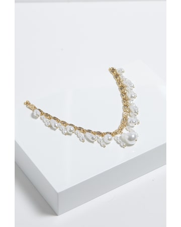 Mood Gold Cream Pearl Baroque Shaker Necklace