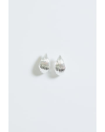 Simply Silver Sterling Silver 925 Polished Ridged Dome Hoop Earrings