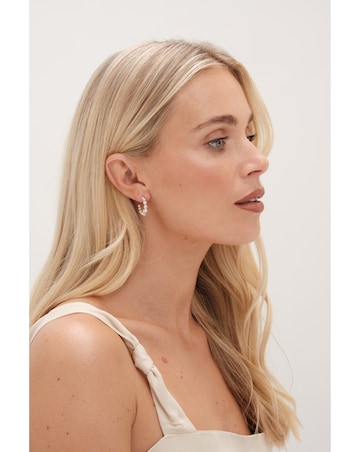 Simply Silver And Beaded Hoops