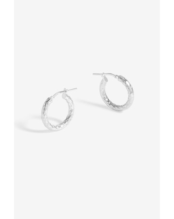 Simply Silver Cut Mini Hoops