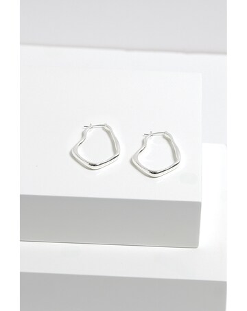 Inicio Silver Plated Molten Large Hoop Earrings - Gift Pouch